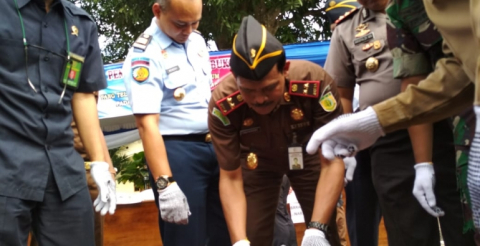 Kejaksaan Negeri Bengkulu Utara Lakukan Pemusnahan Barang Bukti Tindak Pidana Umum