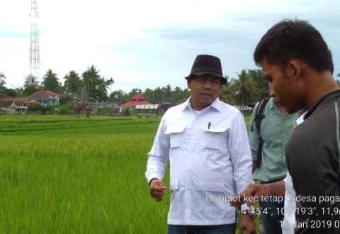 Saat dinas PUPR Kaur pantau irigasi ke sawah