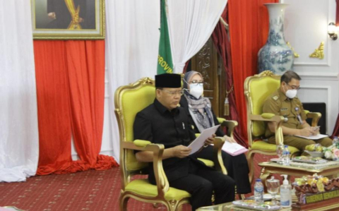 Rohidin Mersyah Sampaikan Nota Keuangan APBD-P 2021 secara Virtual