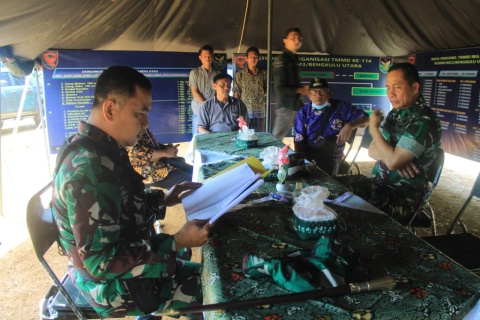 Kasrem 041/Gamas Kunjungi Lokasi TMMD Kodim 0423/BU