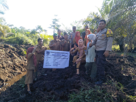 Monitoring Penggunaan DD, Kapolsek Lais Hadiri Kegiatan Penetapan Titik Nol Pembangunan Irigasi