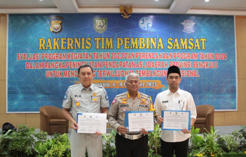 PT Jasa Raharja Cabang Bengkulu Evaluasi Kinerja Tahun 2023 Lewat Rakernis Tim Pembina Samsat