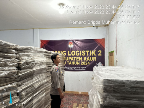 Satgas Preventif Operasi OMB Polres Kaur Tingkatkan Pengamanan di Gudang Logistik 2 KPU