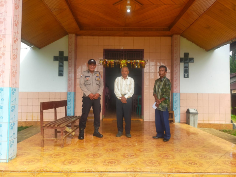 Amankan Kegiatan Ibadah Minggu di Gereja, Polsek Giri Mulya Antisipasi Gangguan Kamtibmas