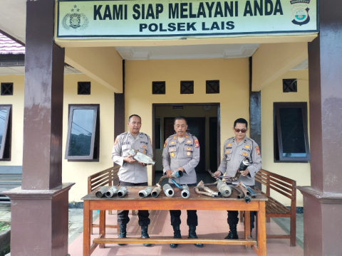 Polsek Lais Laksanakan Razia Kendaraan yang menggunakan Knalpot Tidak Sesuai Spek
