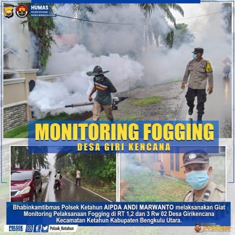 Bhabinkamtibmas Polsek Ketahun Monitoring Pelaksanaan Foogging