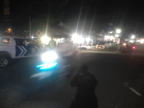 Sat Lantas Polres Kaur Patroli Blue Light Jalan Lintas Bengkulu Lampung