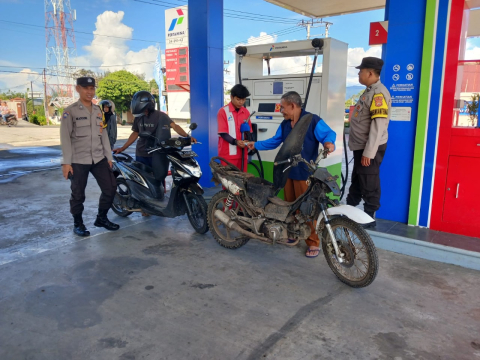 Polsek Curup Monitoring SPBU di Desa Air Meles Atas