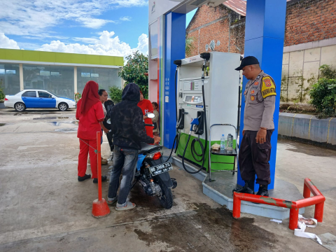 Polsek Curup Monitoring SPBU di Desa Air Meles Atas 