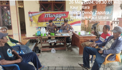 Giat Minggu Kasih, Polsek Kaur Utara Dengarkan Keluhan Warga di Desa Bandu Agung 