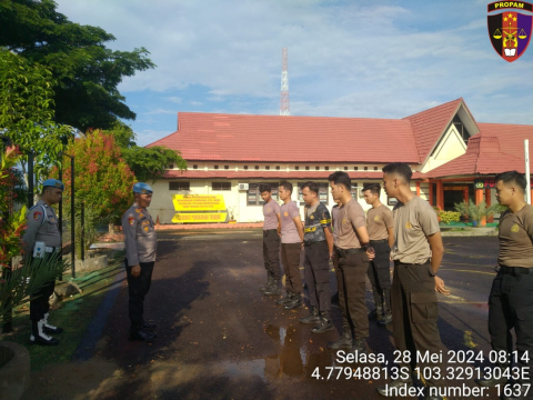 Polres Kaur Berikan Penindakan Fisik Terhadap Personel yang Tidak Melaksanakan Pengamanan Pelantikan Panwascam dan Pelantikan PPS 