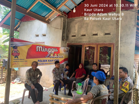 Minggu Kasih di Desa Coko Enau Polsek Kaur Utara Dengarkan Situasi Terkait Kamtibmas dari Warga 