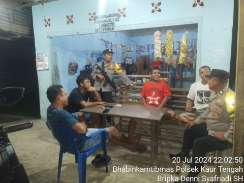 Polsek Kaur Tengah Patroli Dialogis Antisipasi 3C dan Premanisme