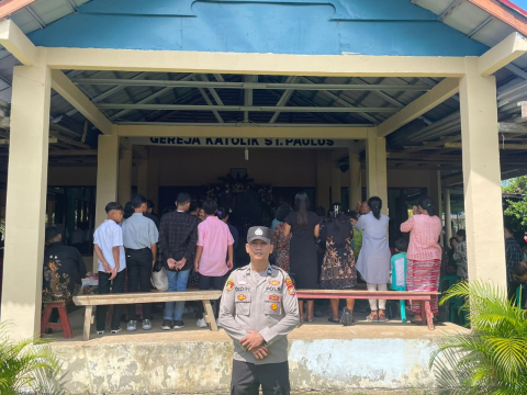 Keamanan dan Kenyamanan, Polsek Ketahun Rutin Laksanakan Pengamanan Ibadah Gereja Setiap Hari Minggu