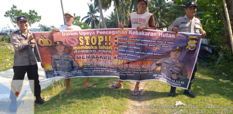 Polsek Kaur Tengah, Sosialisasi Karhutlah di Desa Tanjung Pandan