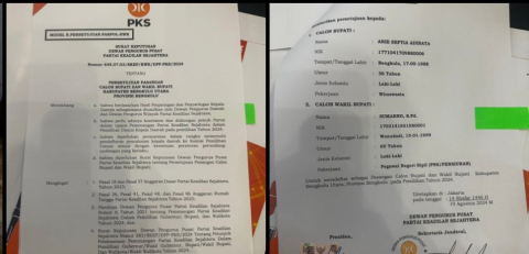 PKS Serahkan B1 KWK ke Arie - Sumarno di Pilkada Bengkulu Utara