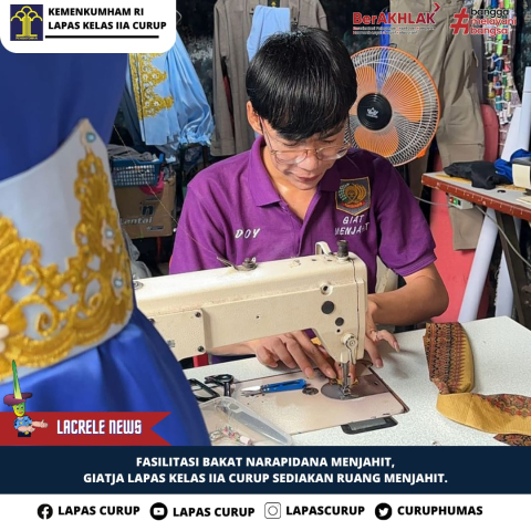 Semakin Terampil, Narapidana Lapas Curup Belajar Menjahit
