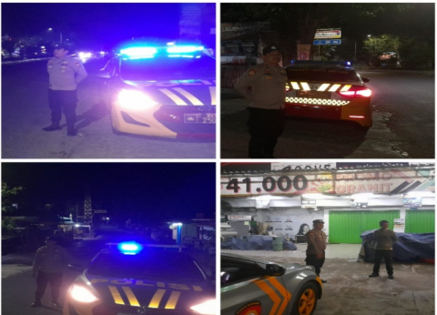 Personel Patroli Polsek Ratu Agung Patroli Mobiling di Kawasan Wisata Pasir Putih Pantai Panjang Antisipasi Balap Liar  