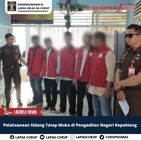 Lapas Curup Keluarkan Lima Warga Binaan Guna Menjalani Persidangan