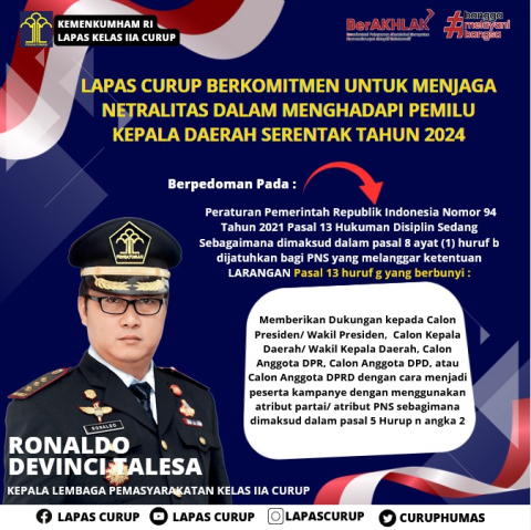 Lapas Curup Berkomitmen Dalam Menjaga Netralitas Pilkada