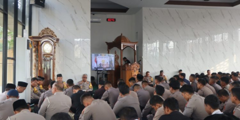 Polda Bengkulu Gelar Pembinaan Rohani dan Mental (Binrohtal) Rutin Secara Virtual