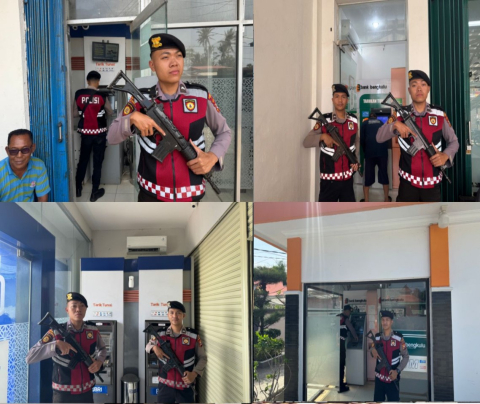 Sat Samapta Polres Kaur Polda Bengkulu Patroli Pengecekan Objek Vital ATM 