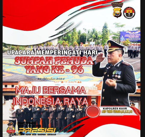 Polres Kaur Gelar Upacara Peringatan Sumpah Pemuda di Lapangan Satya Haprabu