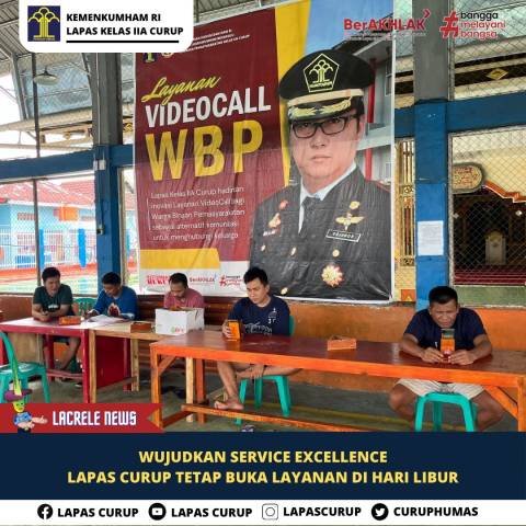 Layanan Prima, Lapas Curup Fasilitasi Video Call Gratis Bagi Warga Binaan Melepas Rindu Dengan Keluarga di Hari Libur