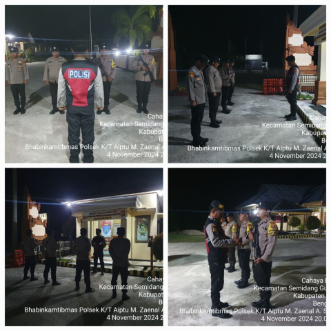 Cek Kesipan Personel, Piket Yanmas Regu I Polsek Kaur Tengah Laksanakan Apel Malam