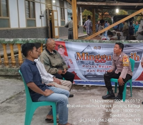 Polsek Sindang Kelingi Gelar Kegiatan Minggu Kasih Bersama Bhabinkamtibmas