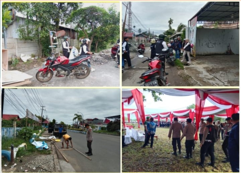 Personel Subsatgaswil Ratu Samban Kawal Penertiban APK Pemilukada 2024