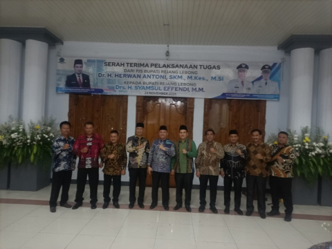 Kapolres Rejang Lebong Hadiri Serah Terima Pelaksanaan Tugas dari PJS Bupati Rejang Lebong kepada Bupati Rejang Lebong