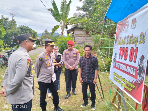 Pastikan Keamanan Tahap Pemungutan Suara Kapolresta Bengkulu Bersama Forkopimda Cek TPS