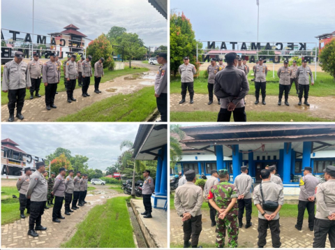 Pastikan Logistik Pemilu Amanm, Polsek Ratu Samban Laksanakan Pengamanan di Sekretariat PPK Kecamatan Ratu Samban