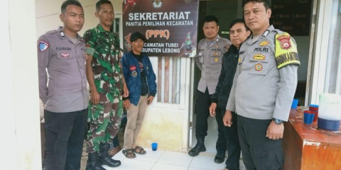 Polres Lebong Perketat Pengamanan PPK Tubei Untuk Pastikan Rekapitulasi Suara Aman