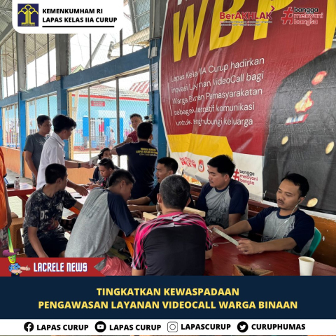 Tim Regu Jaga Lakukan Pengawasan Layanan VIdeo Call Gratis WBP