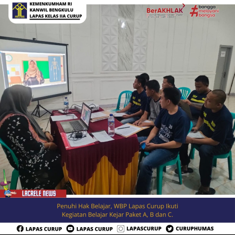Penuhi Hak Pendidikan, Warga Binaan Lapas Curup Antusias Ikuti Ujian Paket Ijazah