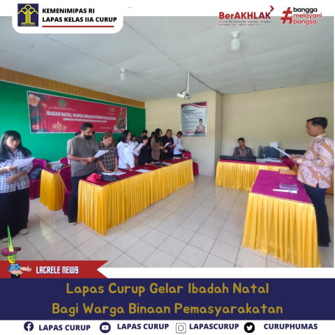 Ibadah Natal di Ikuti Pegawai dan Warga Binaan Nasrani Dengan Khidmat