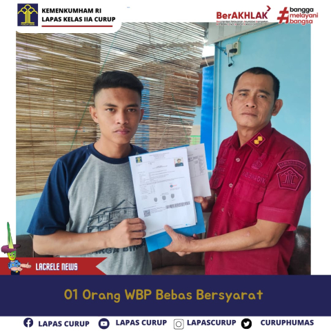 Satu Narapidana Lapas Curup Dapat Pembebasan Bersyarat, Ini Prosedurnya