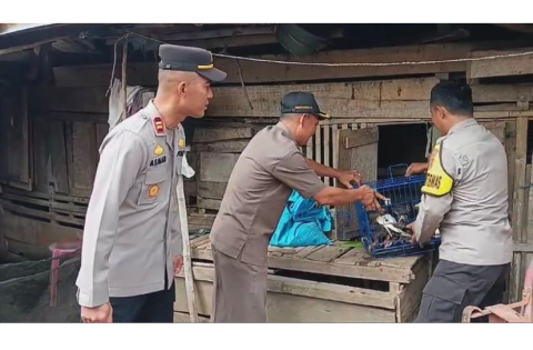 Kapolres Rejang Lebong Serahkan Bantuan Bibit Ayam Elba untuk Warga Sentral Baru