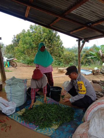 Bhabinkamtibmas Polsek Lebong Selatan Ajak Warga Memanfaatkan Lahan Untuk Ketahanan Pangan