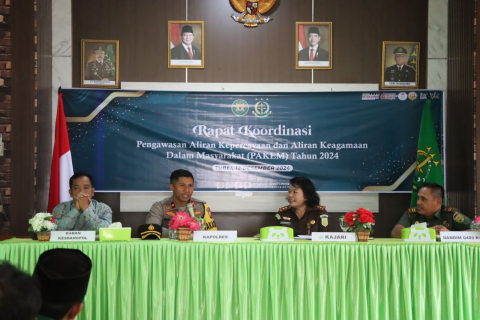 Wakapolres Lebong Ikuti Rakor Pengawasan Aliran Kepercayaan dan Keagamaan 