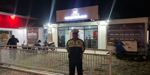 Jaga Kamtibmas Tetap Aman, Personel Polres Rejang Lebong Pam KPU Dan Bawaslu