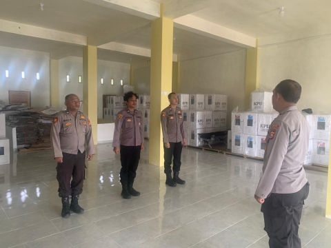 Polres Bengkulu Selatan Perketat Pengamanan Gudang Logistik KPU Pasca Pemilu