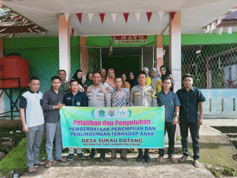 Kapolsek Lebong Atas dan Bhabinkamtibmas Hadiri Sosialisasi Perlindungan Perempuan dan Anak di Desa Sukau Datang