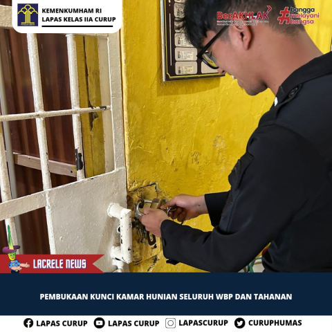 Giat Pembukaan Kamar Hunian Warga Binaan Lapas Curup, Petugas Pastikan Kondusif