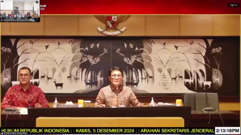 Santosa Kakanwil Kemenkumham Bengkulu Ikuti Pengarahan Dari Sekjen Kemenkumham RI Terkait Pelaksanaan Tes CPNS