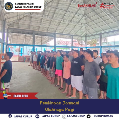 Jaga Kesehatan, Warga Binaan Lapas Curup Senam Pagi Bersama