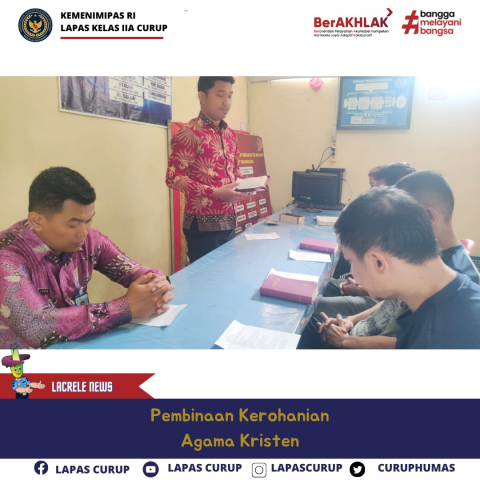 Lapas Curup Selenggarakan Ibadah dan Bimbingan Kerohanian bagi WBP Kristen
