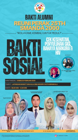 Reuni Perak Alumni SMAN 2 Kota Bengkulu, Diisi Aneka Kegiatan, Mulai Baksos dan Penyuluhan Bahaya Narkoba